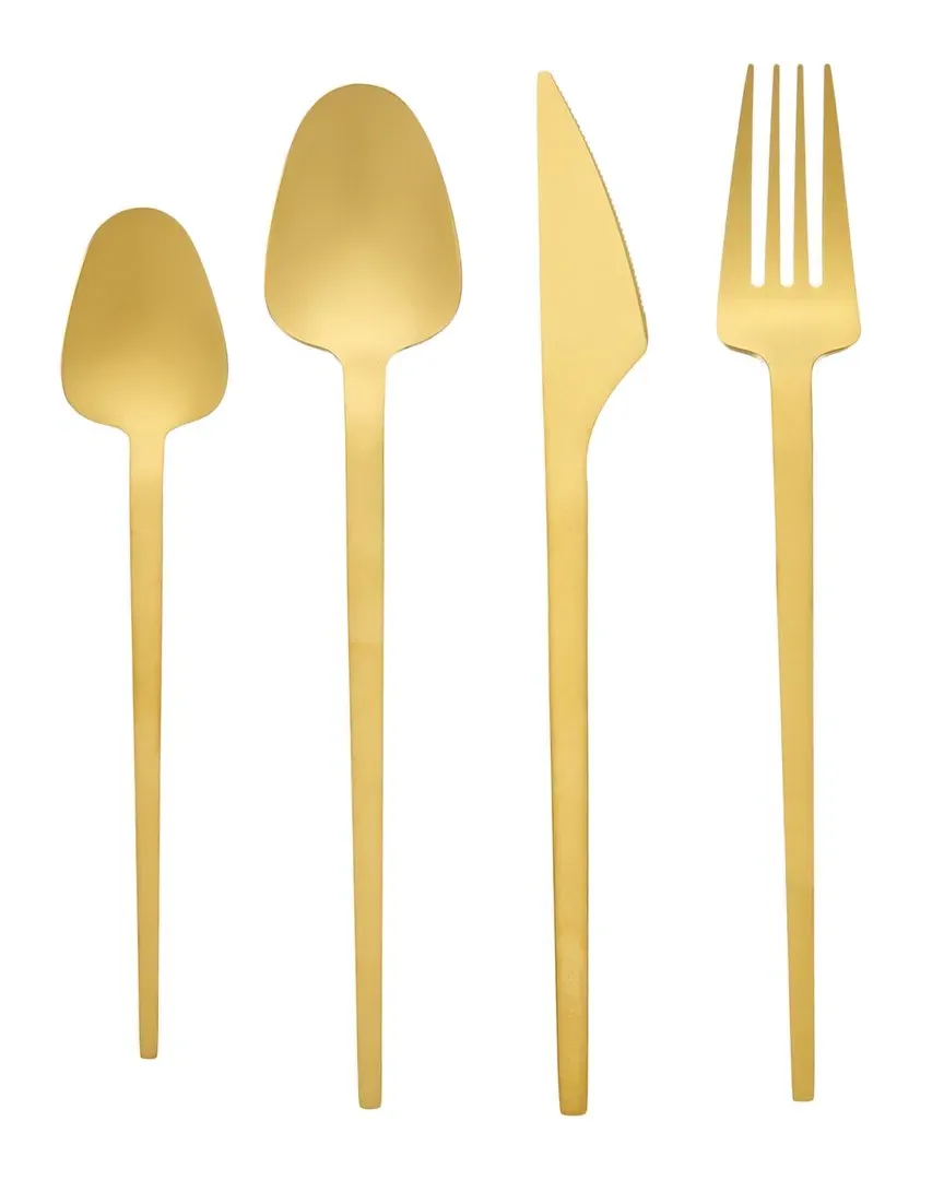 Vienna 24-Piece Flatware Set - Gold, Stainless Steel