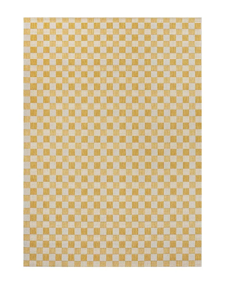 Aimee Checkerboard Indoor/Outdoor Area Rug - Yellow