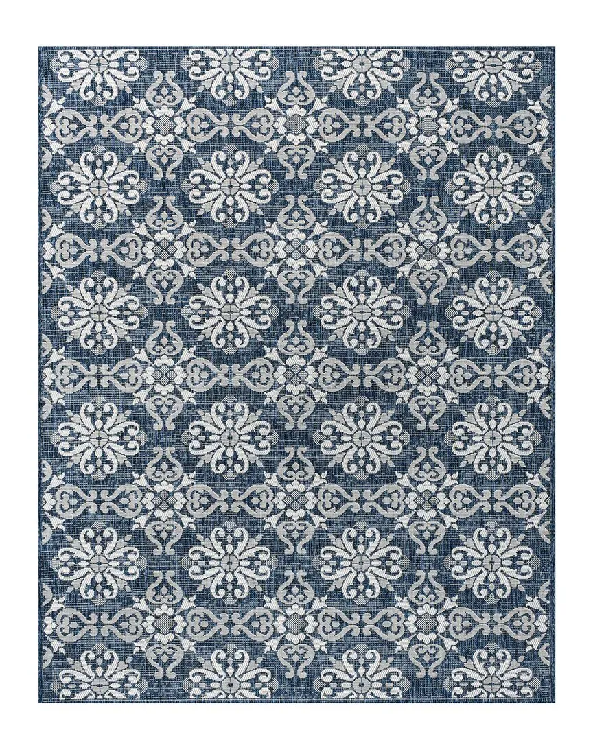 Amora Mediterranean Tile Indoor/Outdoor Area Rug - Navy image