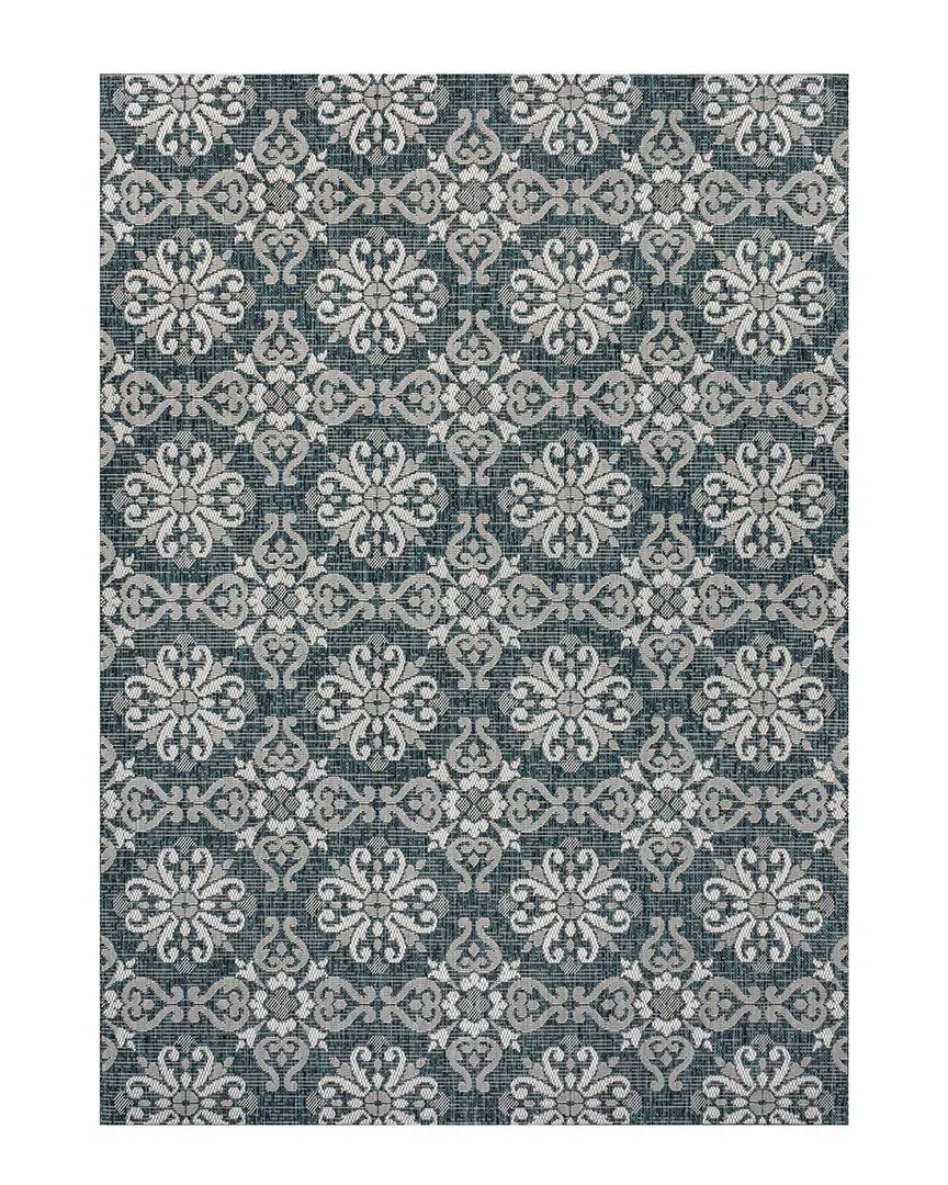 Amora Mediterranean Tile Indoor/Outdoor Area Rug - Turquoise