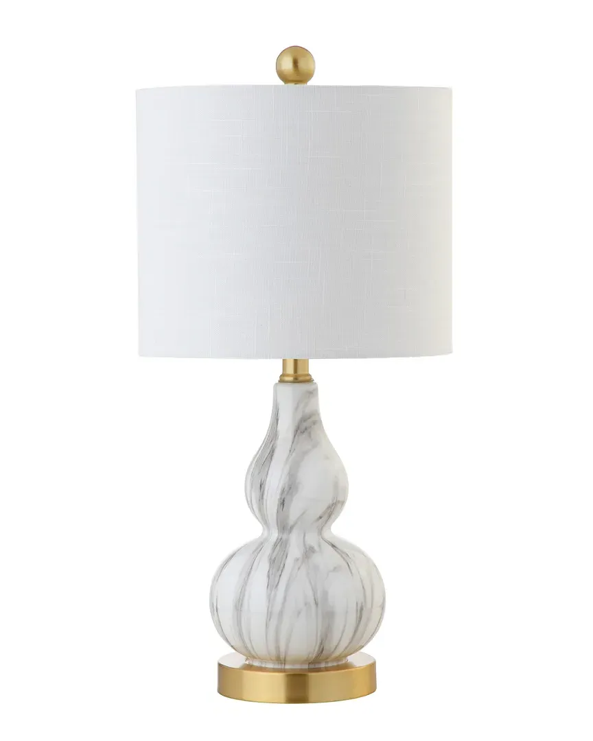 Anya Mini Glass Table Lamp - Black, White Glass image