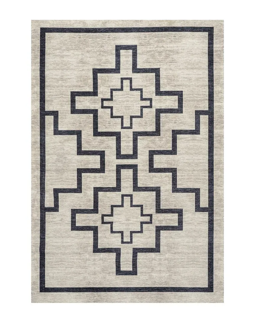 Ashkii Medallion Machine-Washable Rug - Ivory