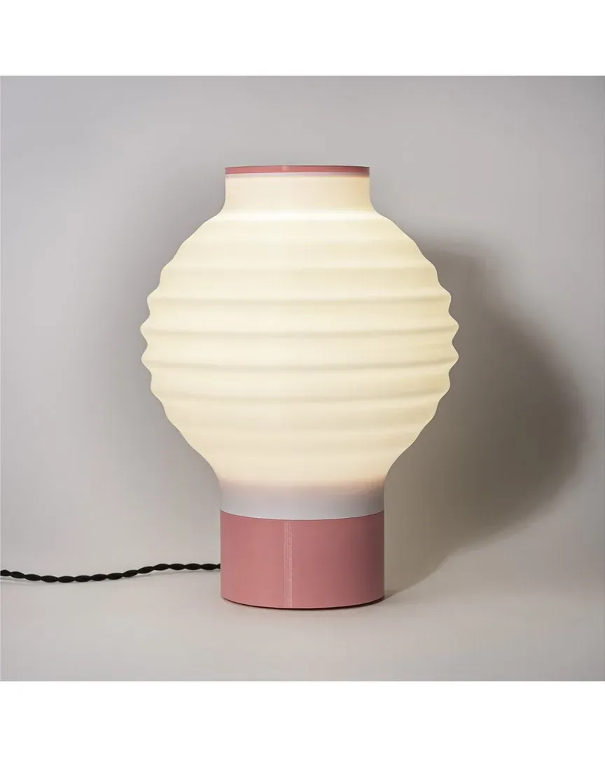 Asian Lantern 15in 3D-Printed Dimmable LED Table Lamp - White, PLA image