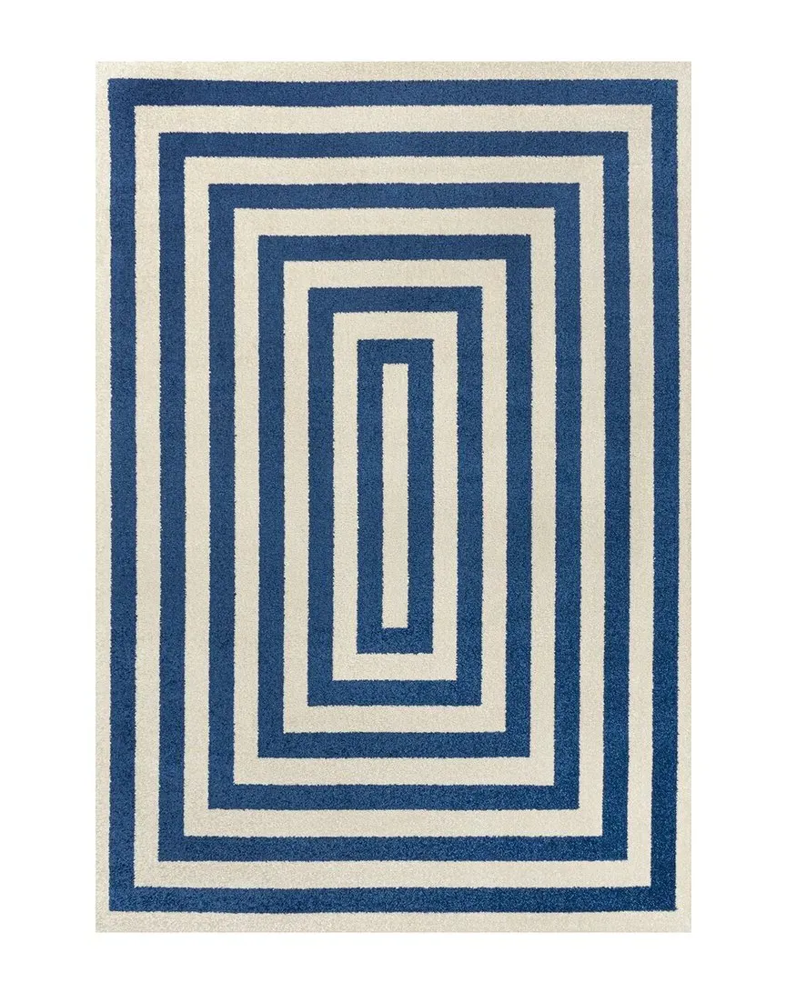 Bandol Mitre Stripe Area Rug - Navy, Polypropylene image