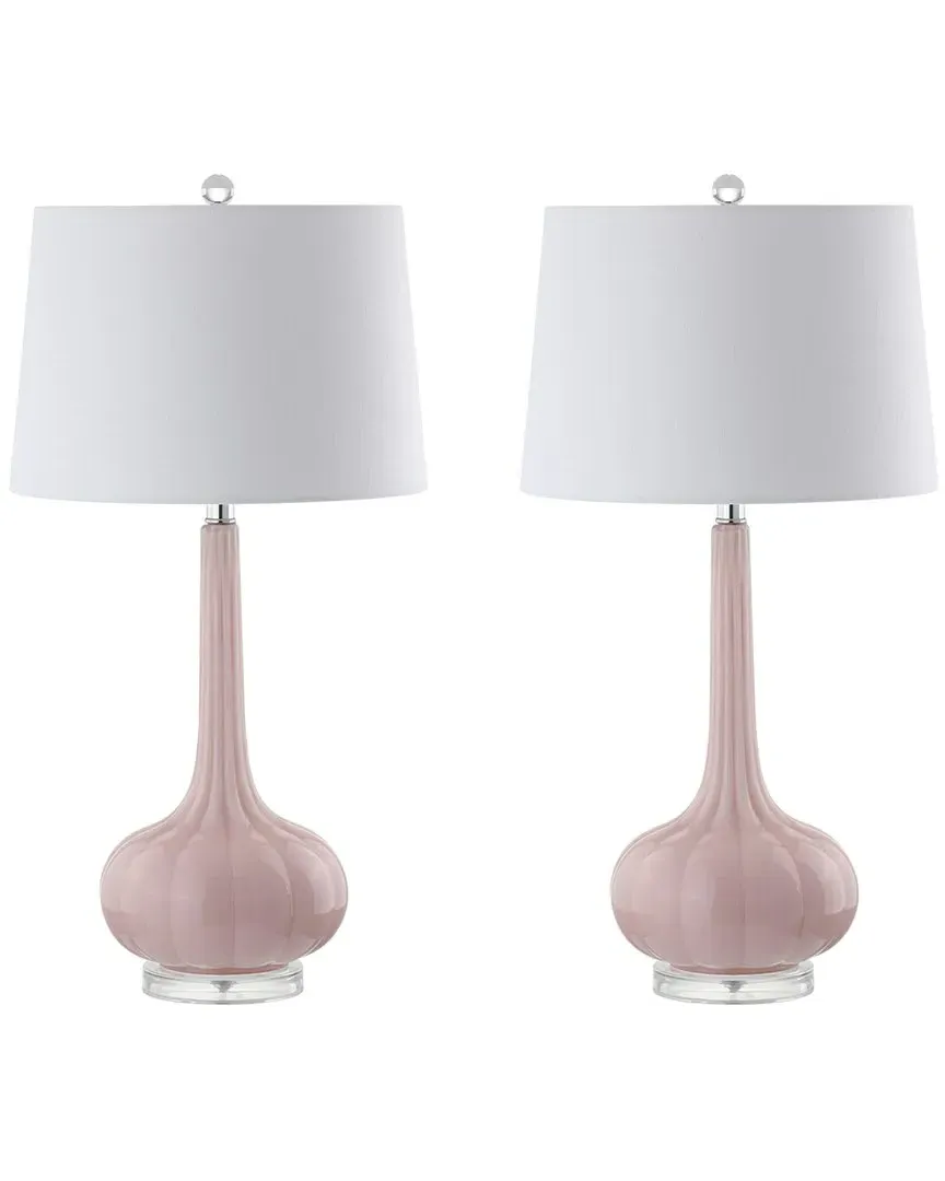 Bette Set of 2 Teardrop LED Table Lamps - Pink, Glass image