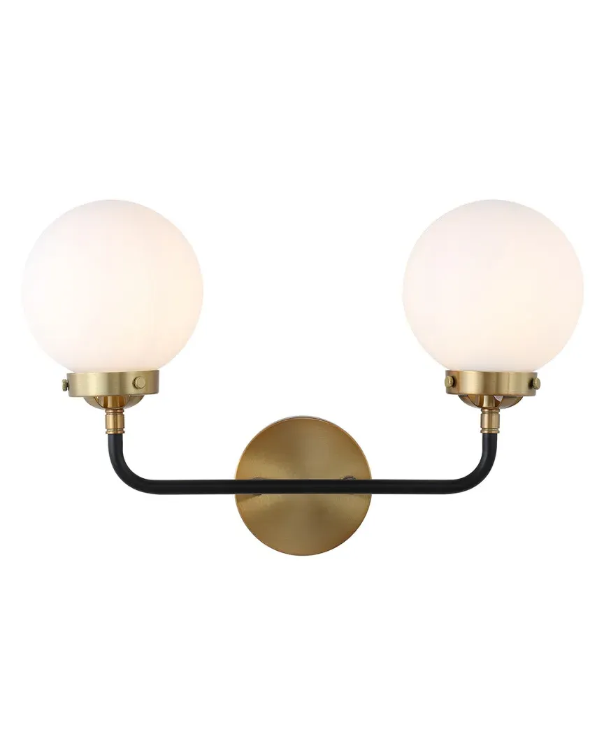 Caleb 2-Light Wall Sconce - Brass, Glass