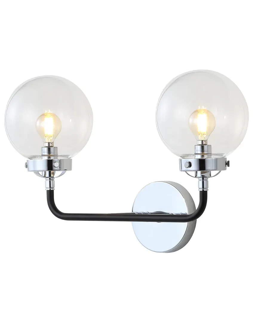 Caleb 2-Light Wall Sconce - Chrome, Glass