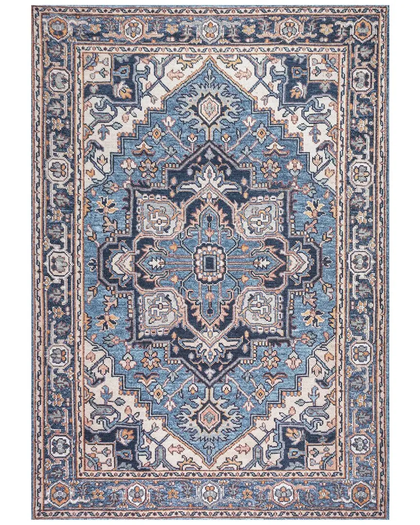 Cirali Medallion Machine Washable Rug - Blue