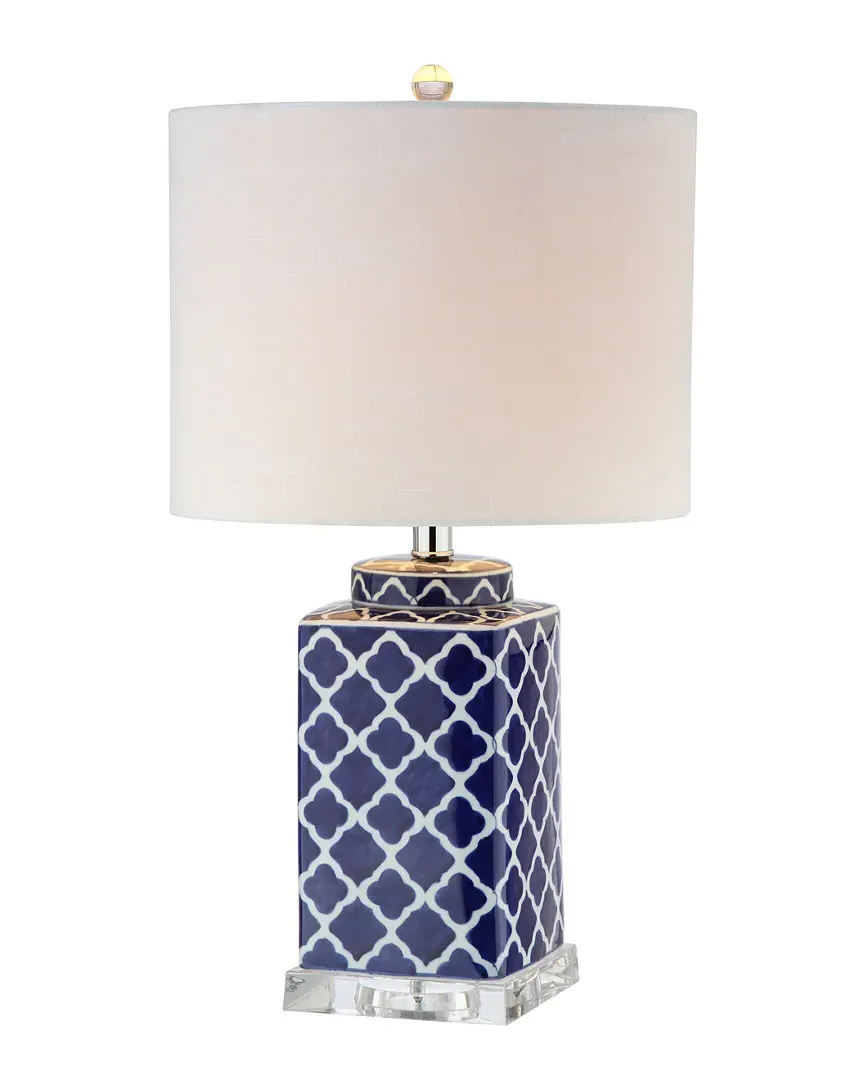 Clarke 23in Chinoiserie Table Lamp - Seashell, Chrome