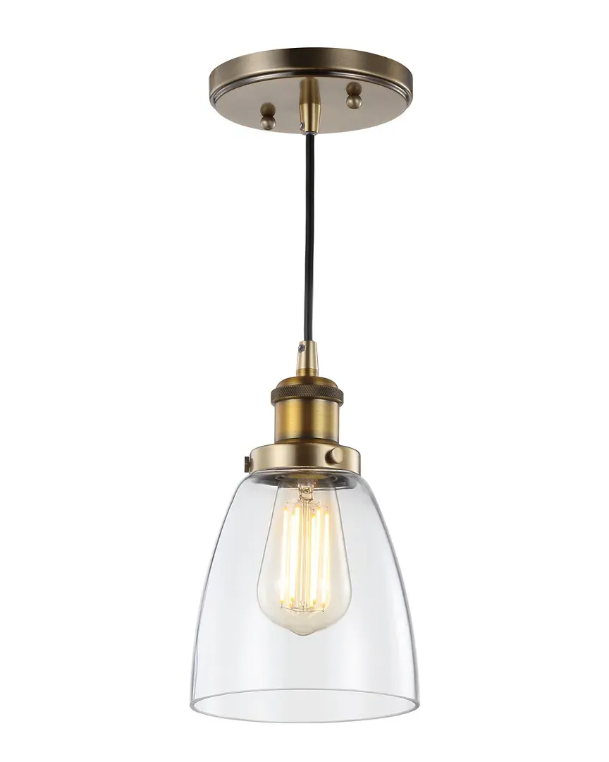 Cleo Adjustable Metal Glass LED Pendant - Brass Gold image