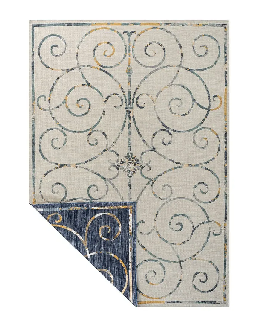 Danae Filigree Scroll Reversible Area Rug - Cream image