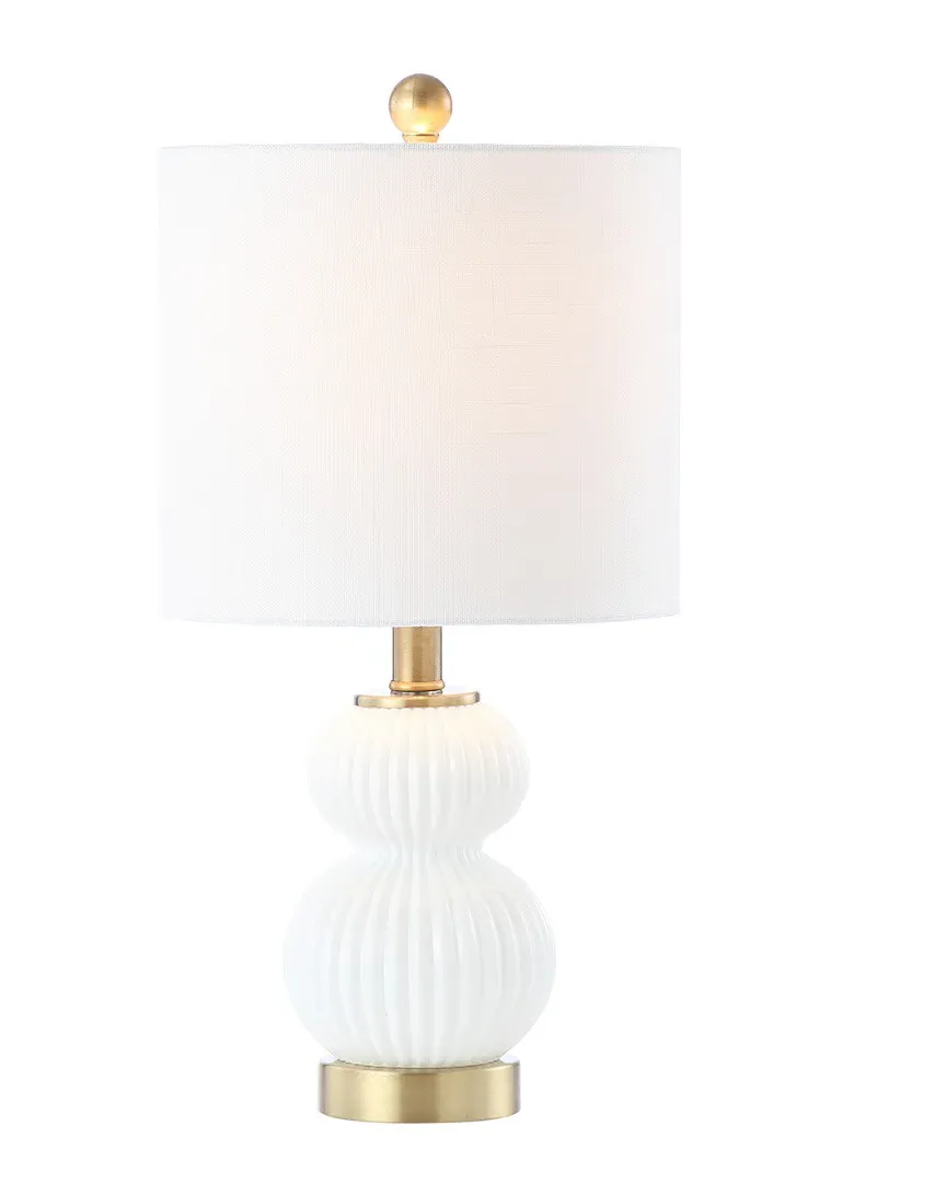 Daphne Ribbed LED Table Lamp - White, Brass Gold image