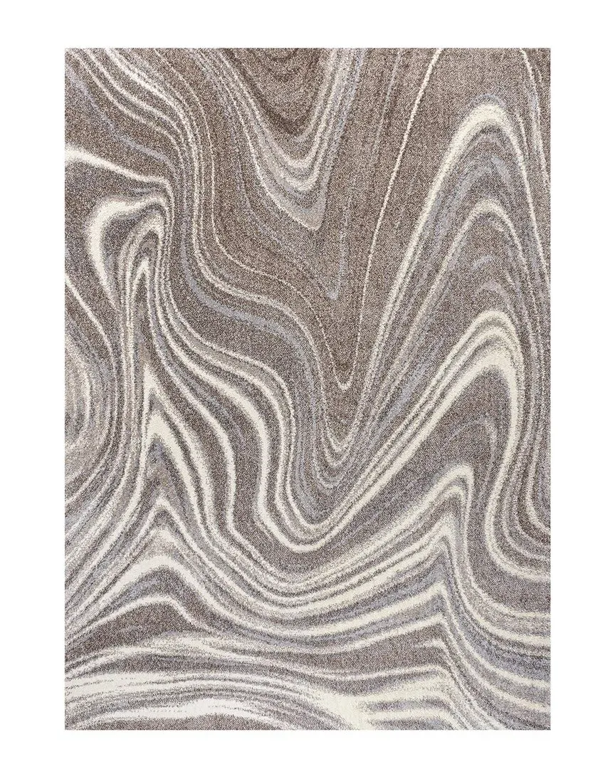 Eleni Abstract Marble Area Rug - Brown, Polypropylene image
