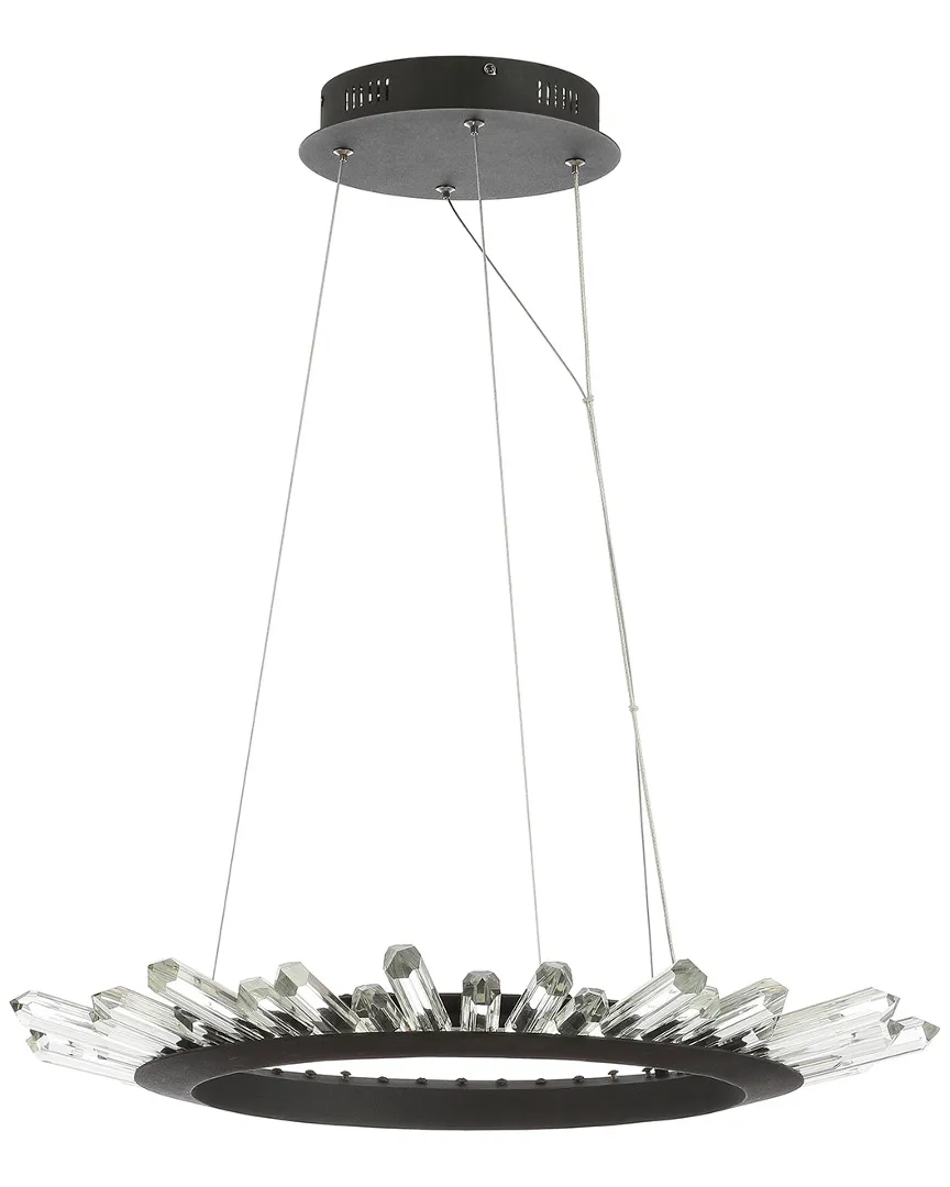 Elsa 24in Adjustable LED Crystal Pendant - Black