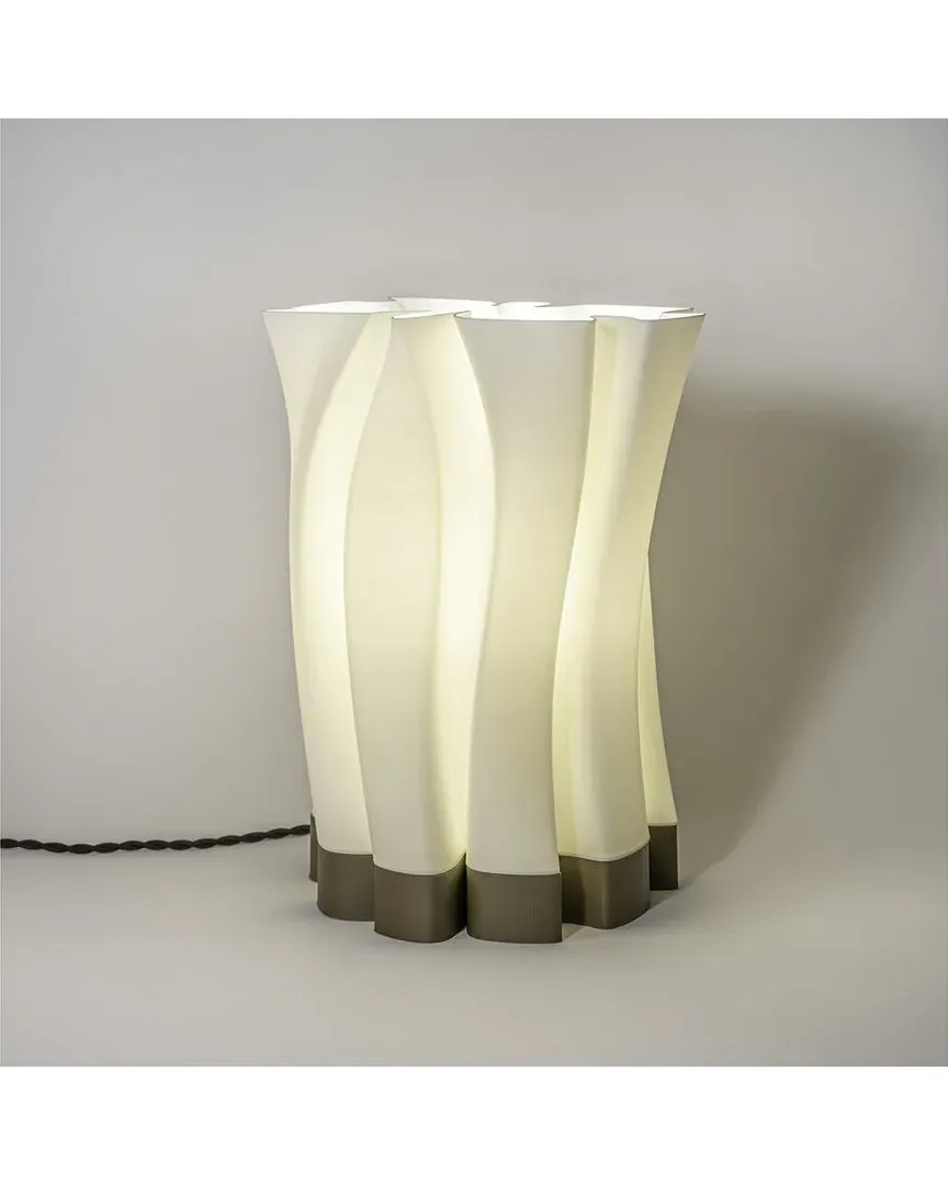 Flame 3D-Printed Dimmable LED Table Lamp - White, PLA