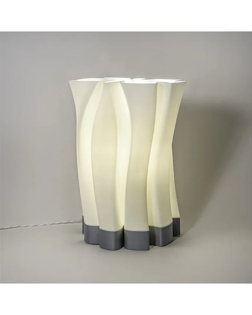 Flame 3D-Printed Dimmable LED Table Lamp - White, PLA