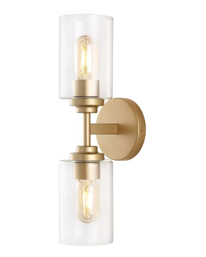 Giles 16in 2-Light Cylinder LED Sconce - Brass Gold image
