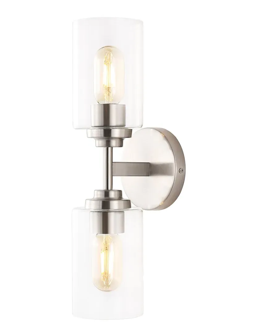 Giles 16in 2-Light Cylinder LED Sconce - Nickel