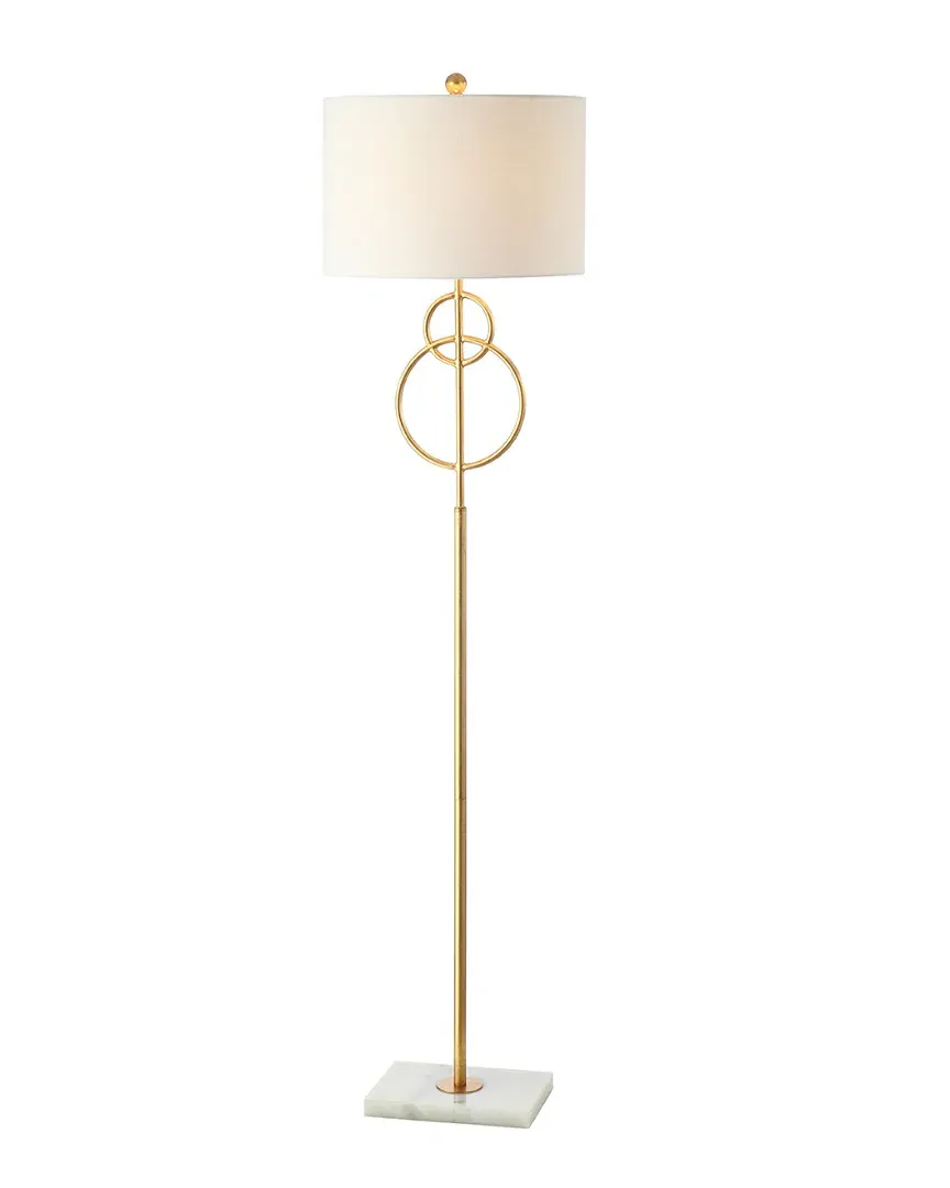 Haines 60in Circle Marble Metal LED Floor Lamp - Gold Leaf