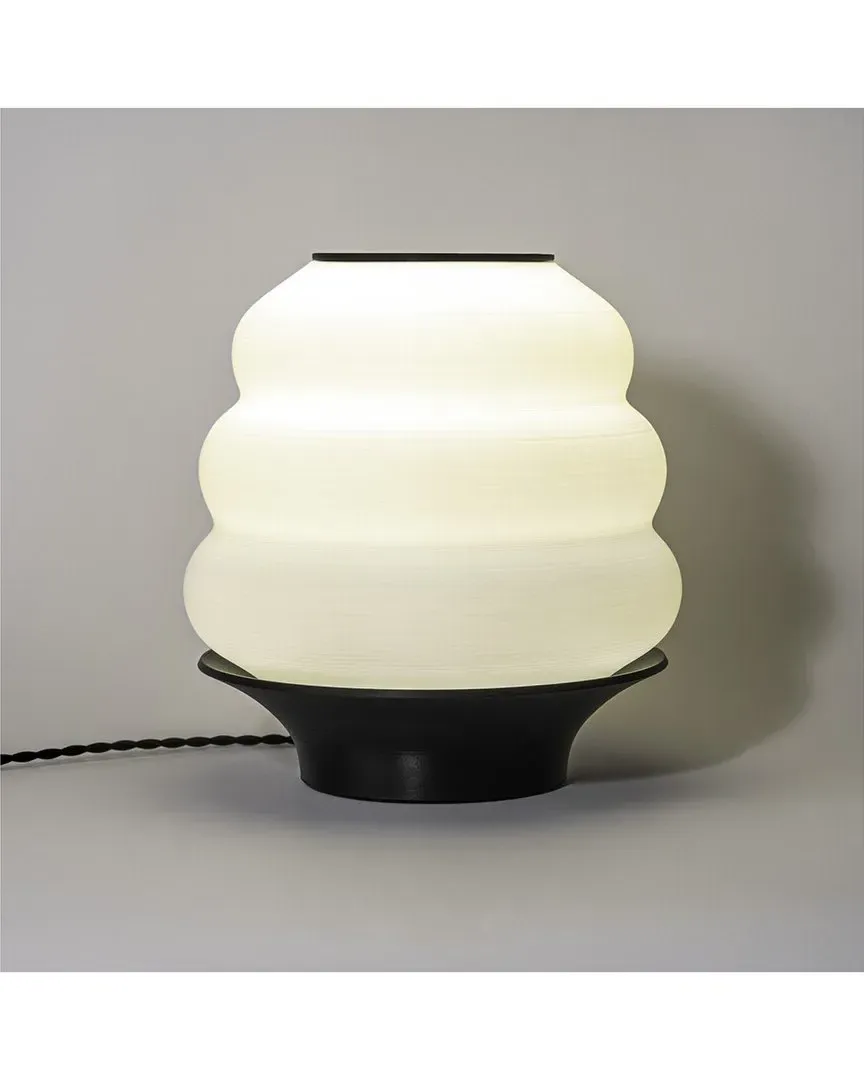 Honey Pot 12in 3D-Printed Dimmable LED Table Lamp - White image