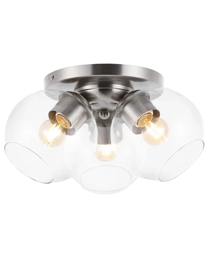 Iris 11in 3-Light Semi Flush Mount - Nickel, Iron