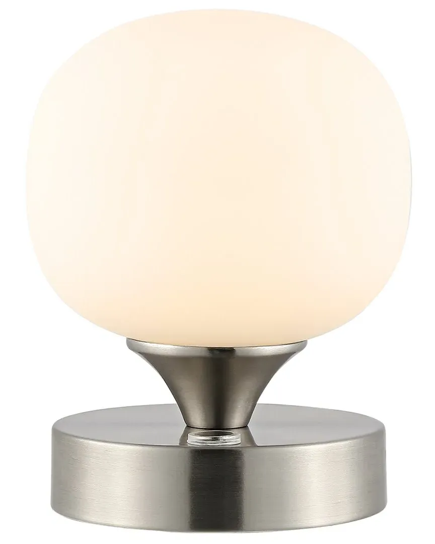 JONATHAN Y Owen 6In Rechargeable LED Table Lamp - Nickel, Iron image