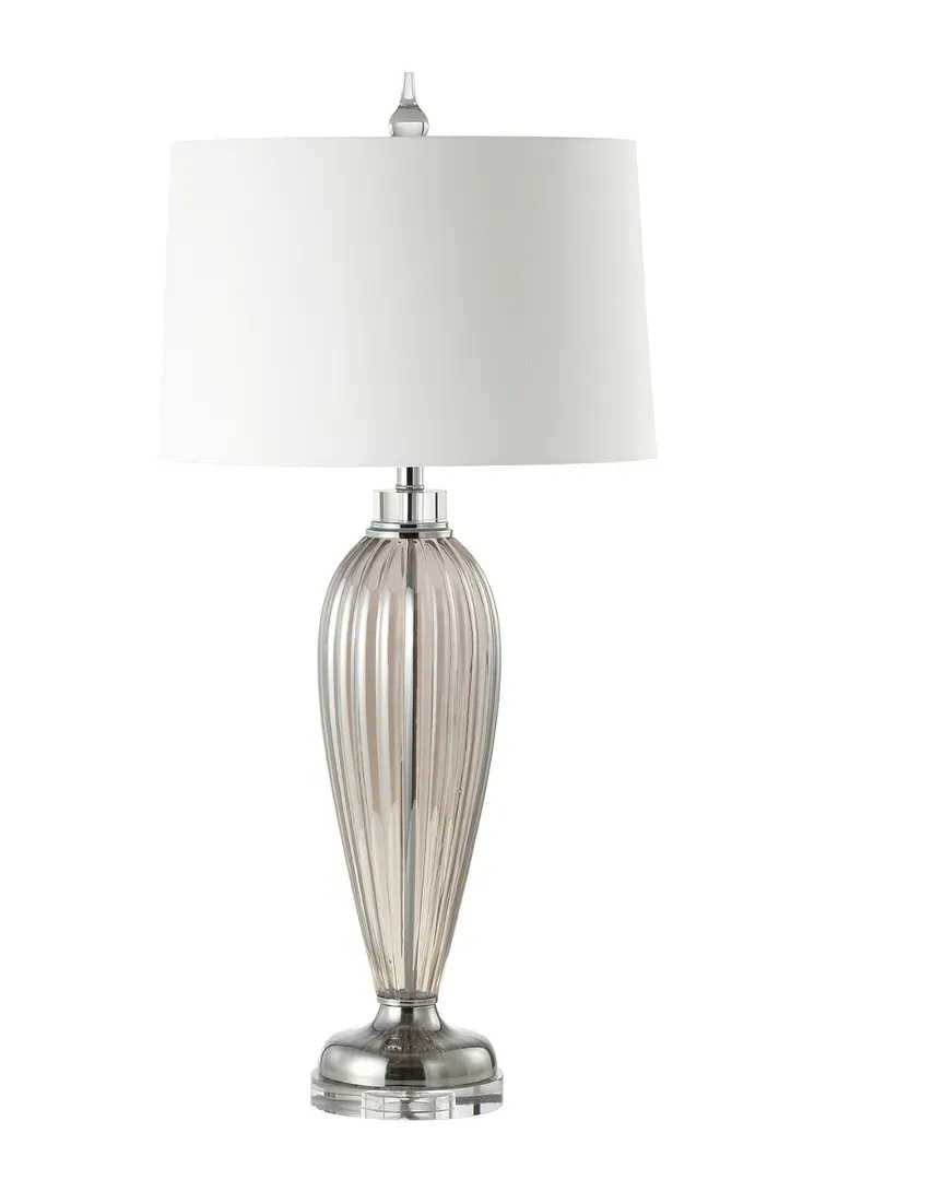 Julian 33.5in Fluted Glass LED Table Lamp - Grey