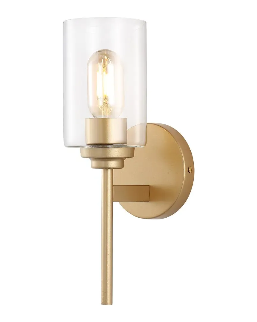 Juno 13in Cylinder LED Wall Sconce - Gold, Glass image