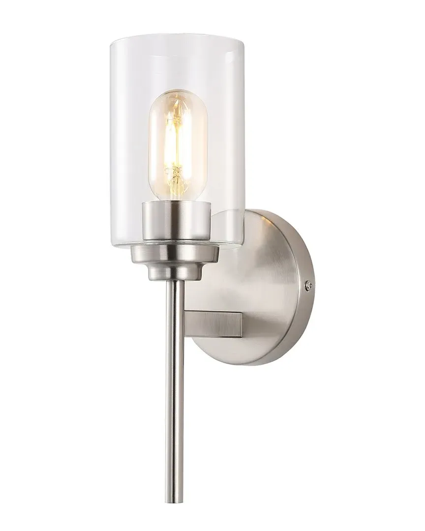 Juno 13in Cylinder LED Wall Sconce - Nickel, Glass