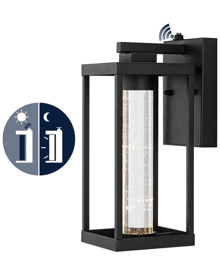 Juno Outdoor LED Sconce with Dusk-to-Dawn Sensor - Black image