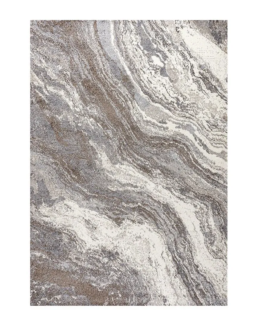 Kassia Glam Abstract Marble Area Rug - Brown, Polypropylene image