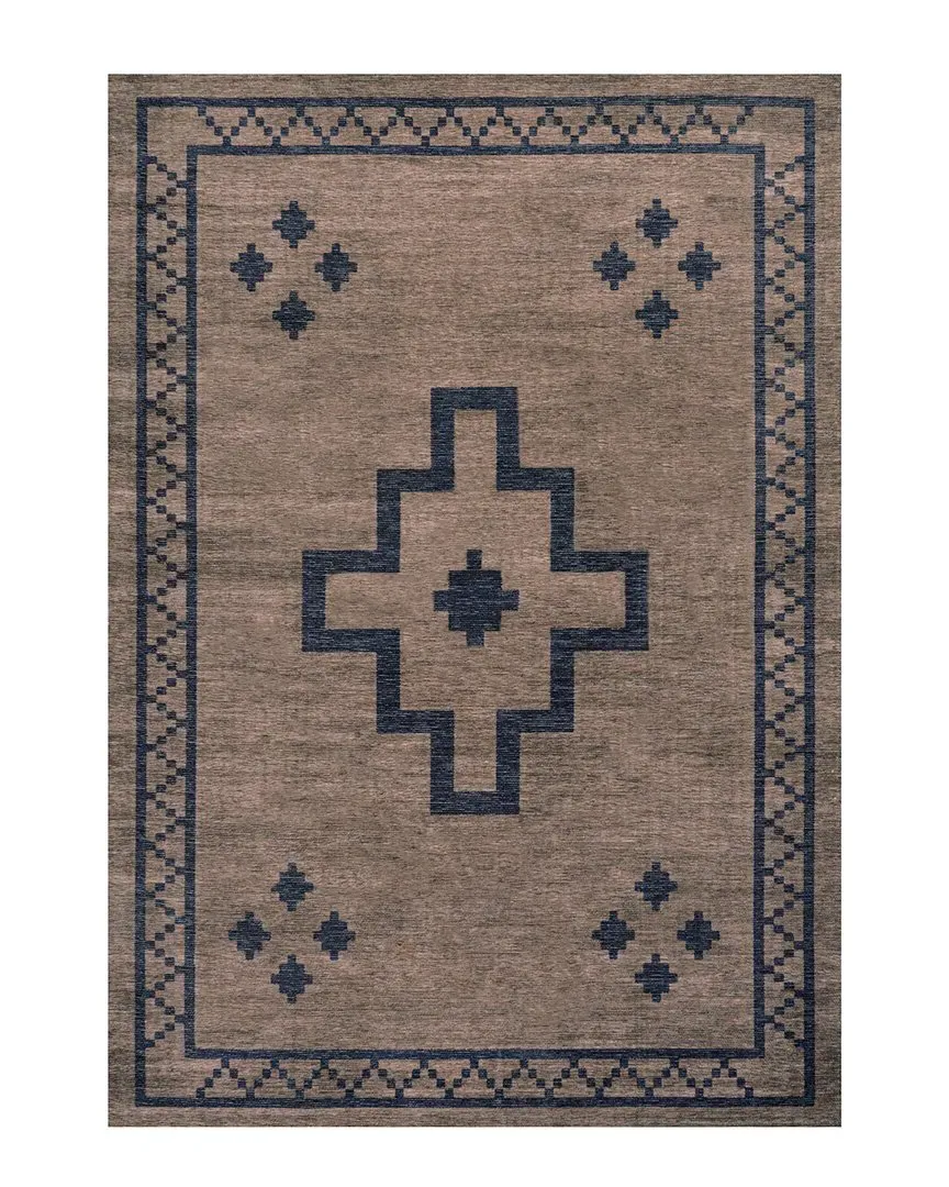 Korsa Geometric Medallion Machine-Washable Rug - Red image