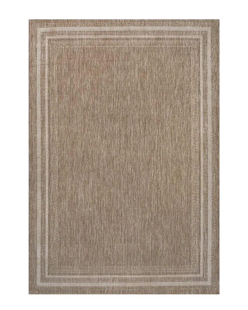 Lido Pinstripe Border Indoor/Outdoor Area Rug - Beige image
