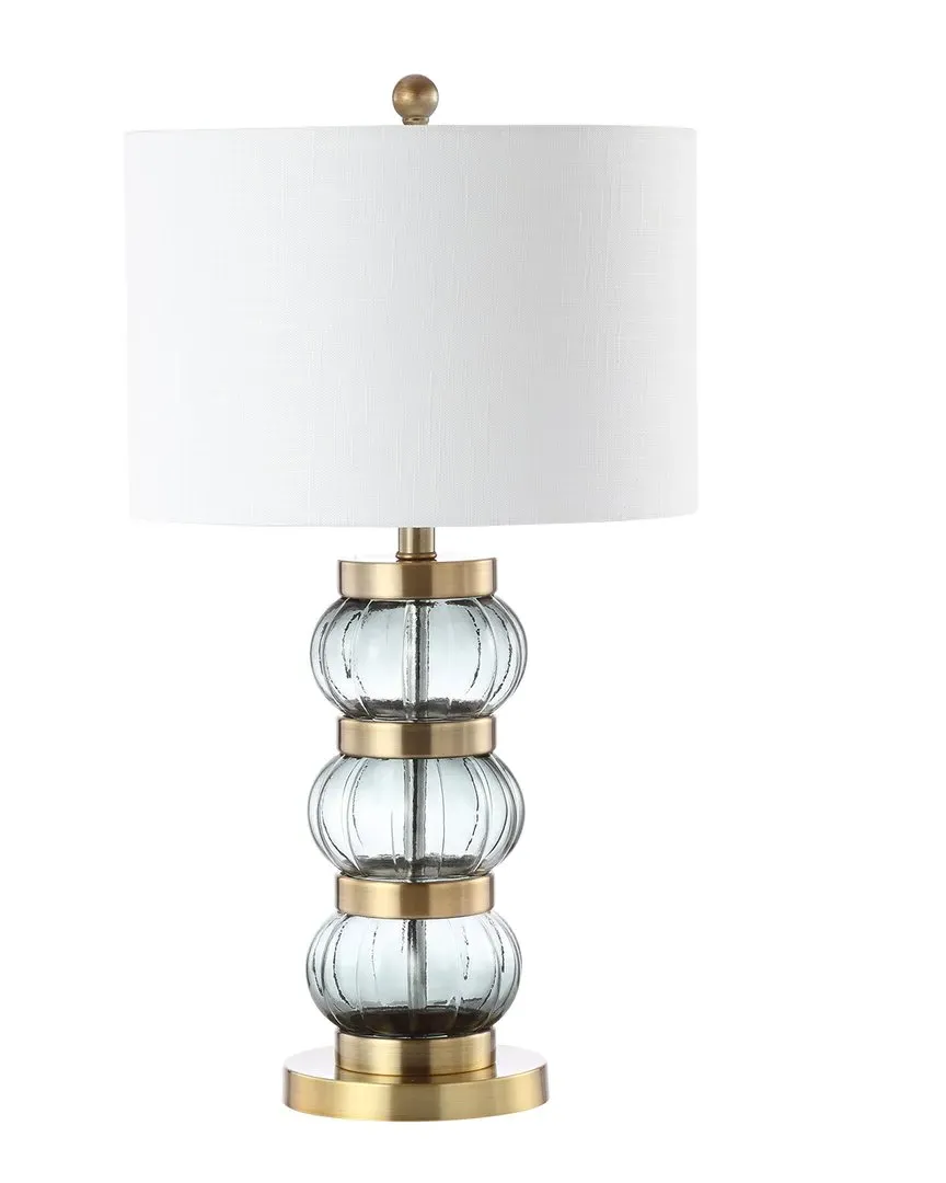 Linna Glass Metal Table Lamp - Smoked Grey, Brass Gold