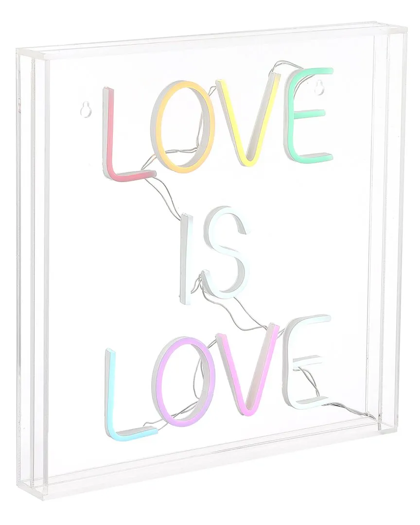 Love Is Love Square LED Neon Light - Multi-Colored, Acrylic
