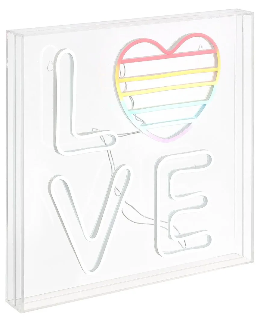 Love Square LED Neon Light - White, Acrylic