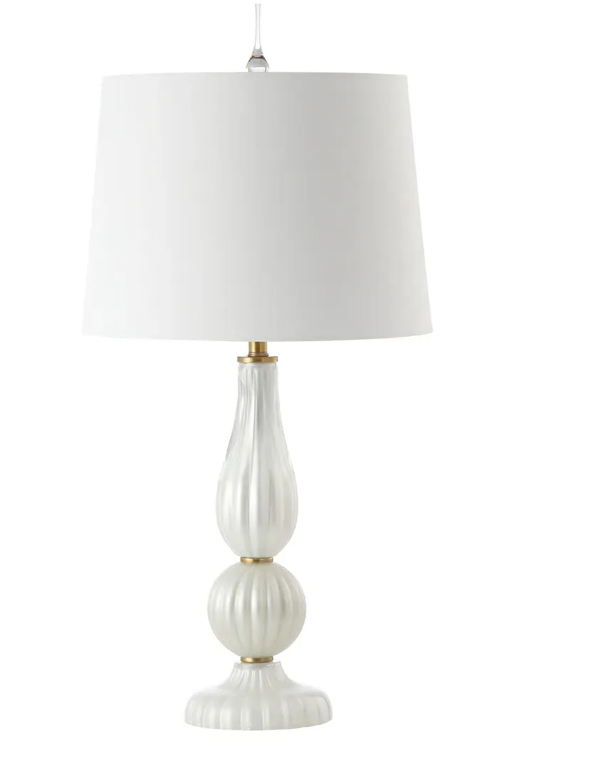 Maddie 28in LED Table Lamp - White Pearl, Glass
