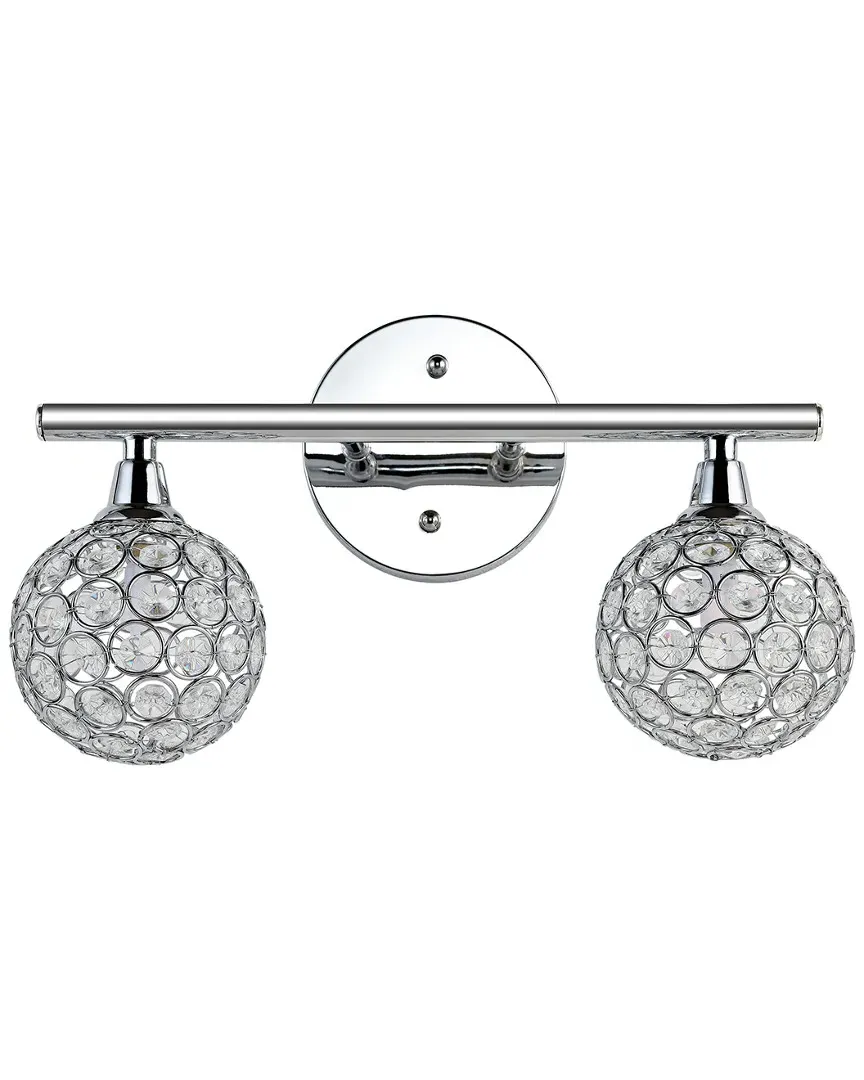 Maeve 2-Light Vanity Light with Crystal Prisms - Chrome image
