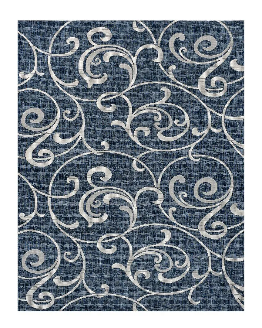 Maribel All-Over Scroll Indoor/Outdoor Area Rug - Navy