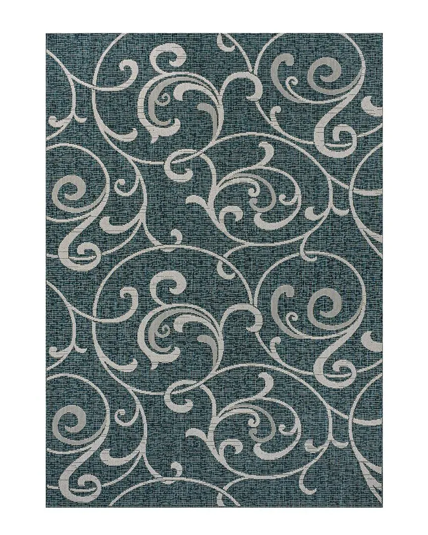 Maribel All-Over Scroll Indoor/Outdoor Area Rug - Turquoise