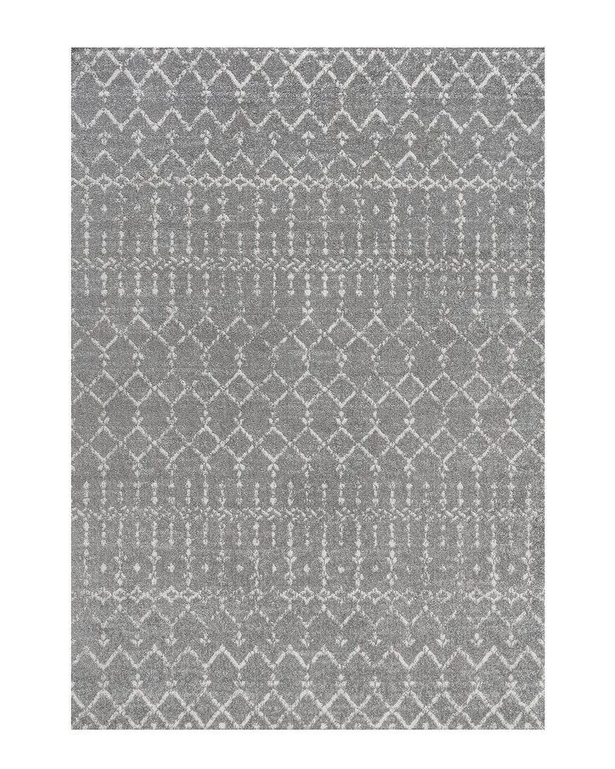 Moroccan Hype Diamond Area Rug - Gray, Polypropylene