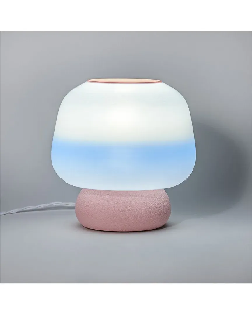 Mushroom 10in 3D-Printed Dimmable Table Lamp - Blue image