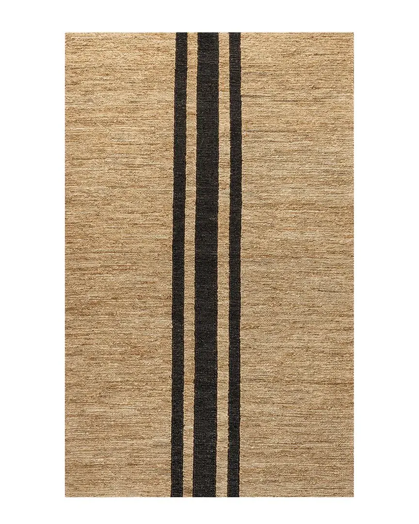 Olivier Wide Ticking Stripe Jute Area Rug - Natural image