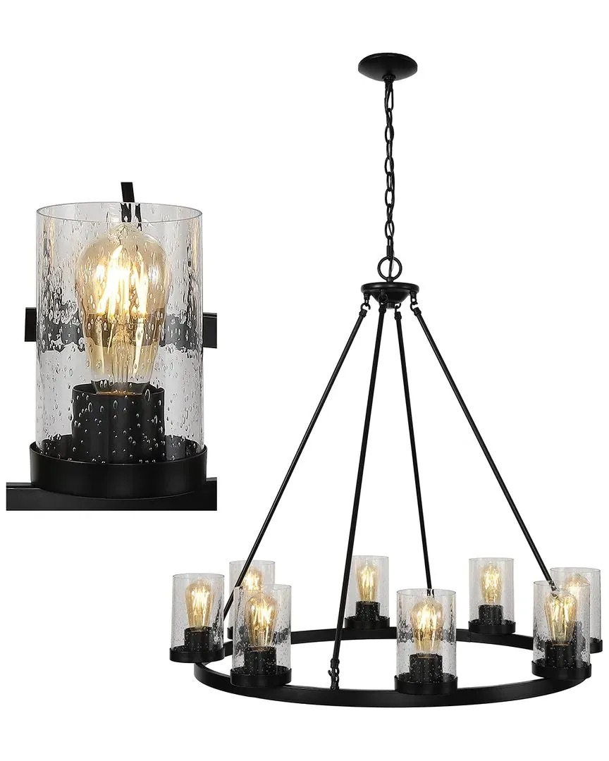 Pablo Ring 8-Light Iron Chandelier - Bronze, Seeded Glass image