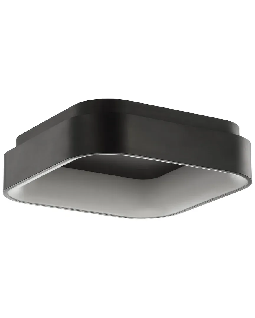 Rafael Square Flush Mount Ceiling Light - Black, Metal