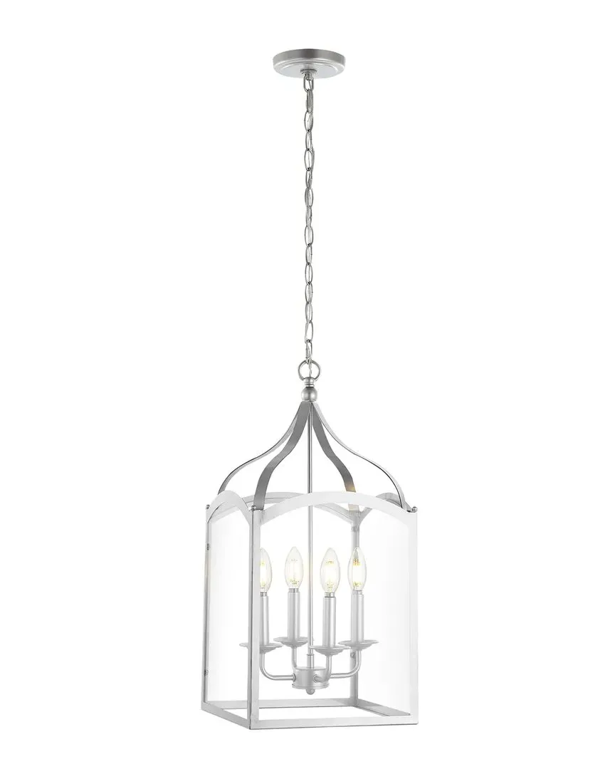 Ruth 11in 4-Light Lantern Pendant - Silver, Metal