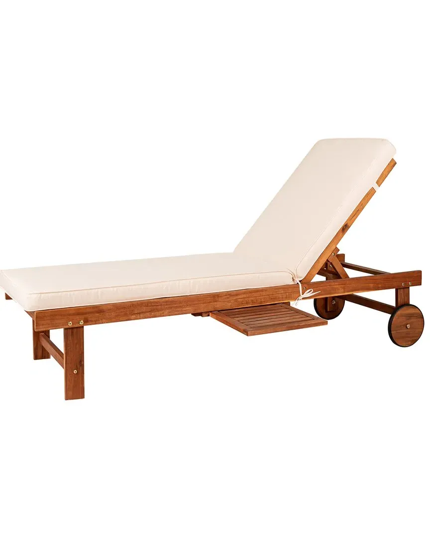 Seabrook Outdoor Lounger with Cushion - Brown, Acacia image
