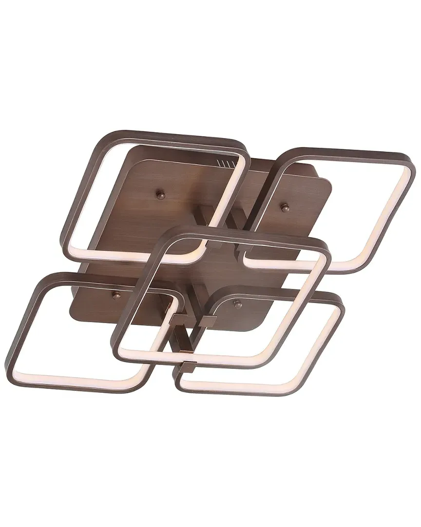 Sebastian Square Flush Mount Ceiling Light - Coffee, Metal image