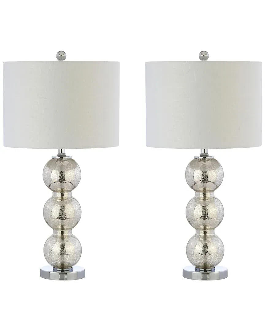 Set of 2 Bella Triple-Sphere Glass Table Lamps - Mercury Silver image