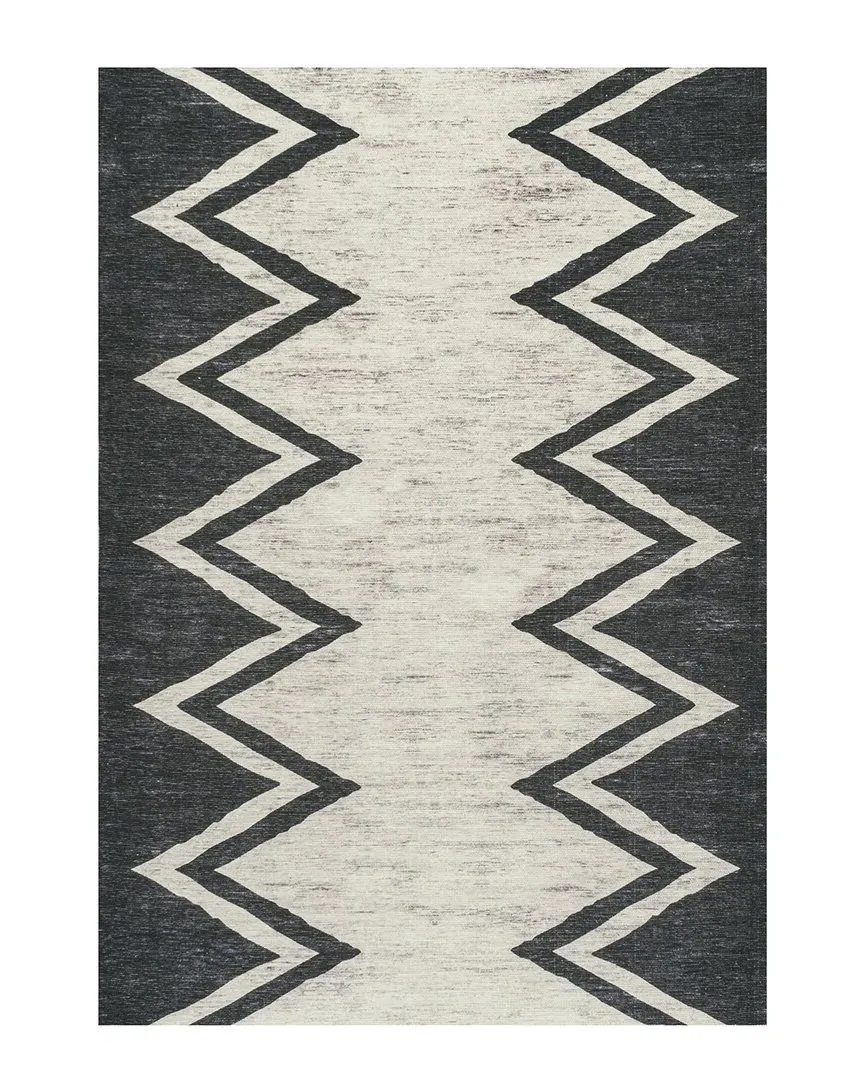 Siksak Chevron Border Rug - Ivory, Polypropylene image